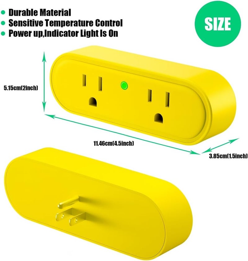 Makevivi Store Thermostatically Controlled Outlet 3 Pack, Yellow – Automatically Turns On at 32°F and Off at 50°F, Safe & Energy-Saving Thermo Cube for Chicken Water Heater, Pet Bowl, Bird Bath, and Roof Deicer - Image 3